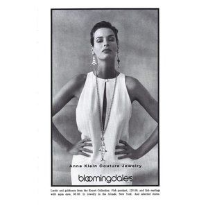 Anne Klein Couture Jewelry Resort Collection New York 1990s Vintage Print Ad